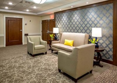 Common area with overstuffed chairs and couches