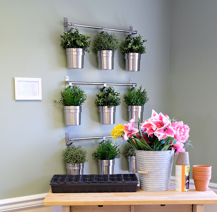 Potted plants at Simpson Meadows independent living senior housing