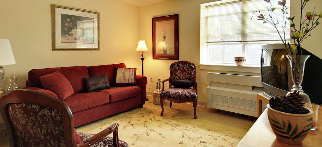 Living room in Simpson Midtown senior apartments