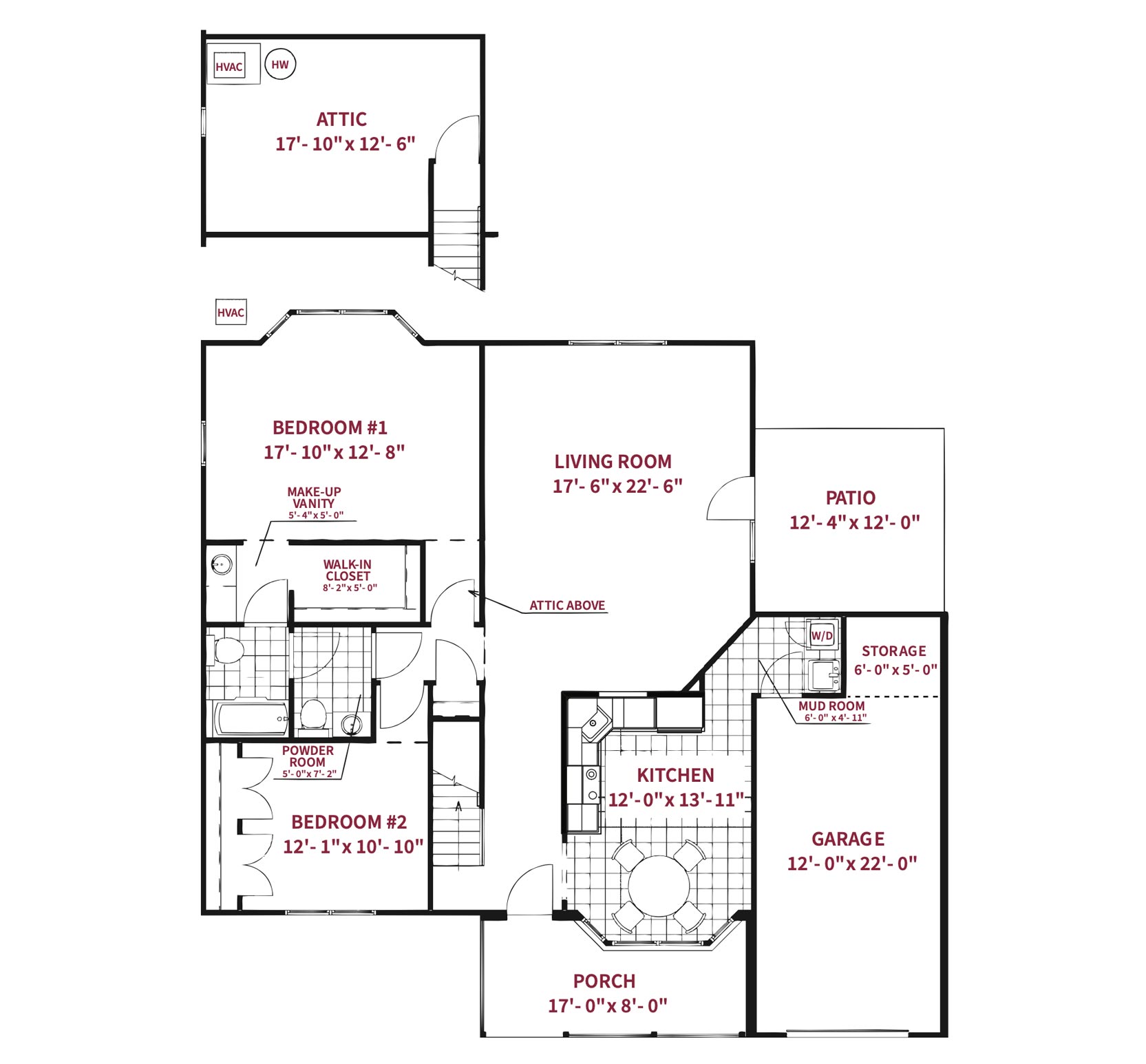 Basic Senior Cottage floor plan - Jenner’s Pond Retirement Community