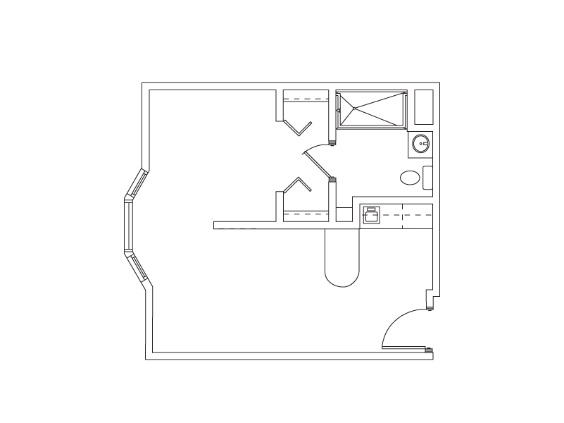 East Wing Alcove Suite floor plan at West Grove PA Independent Assisted Living