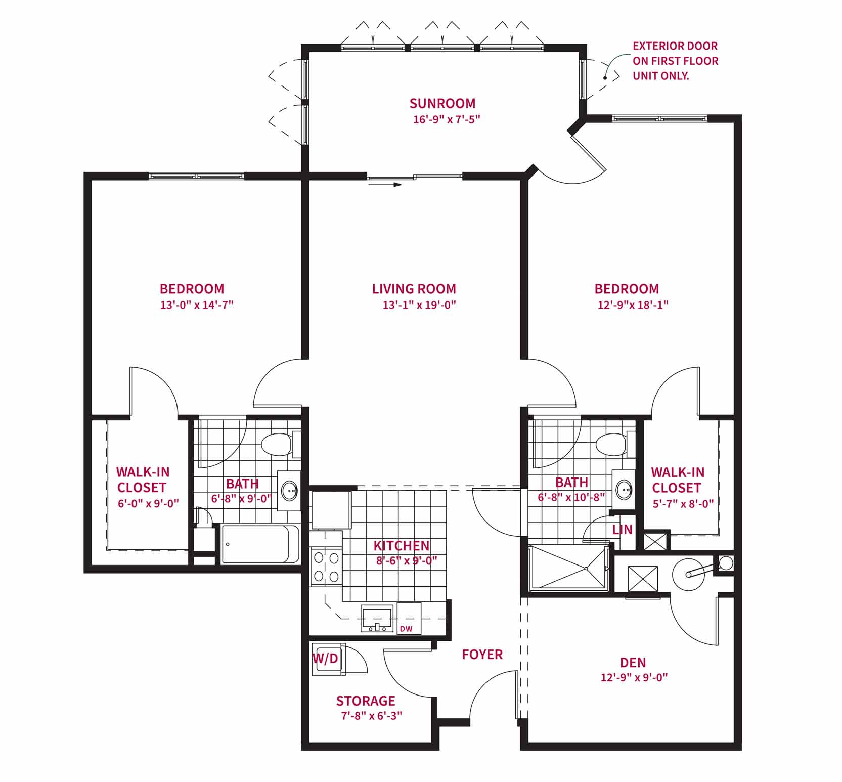 The Conestoga Luxury Senior Apartment floor plan at Jenner’s Pond CCRC
