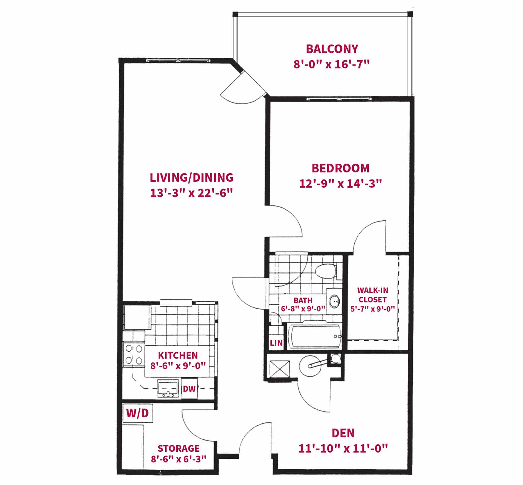 The Kennett floor plan - Senior Independent Living Apartments at Jenner’s Pond