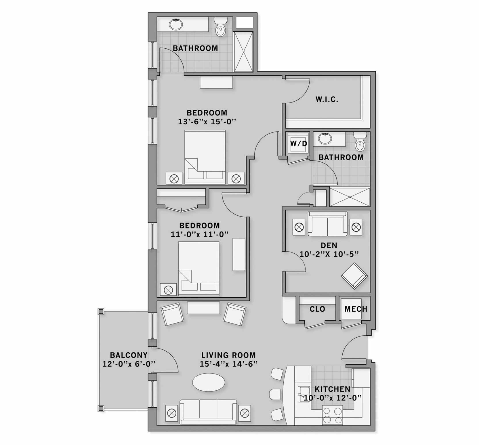 Simpson House floor plan - Grant senior living apartment floor plan