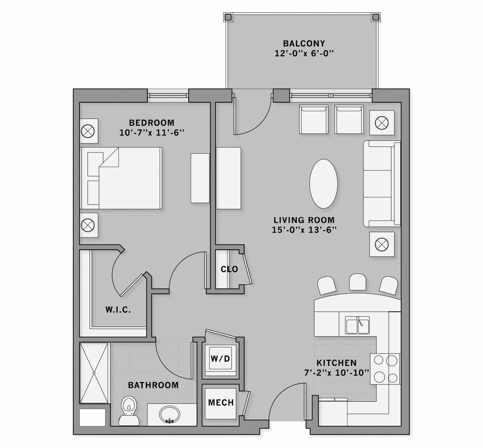 Simpson House floor plan - Washington senior apartment
