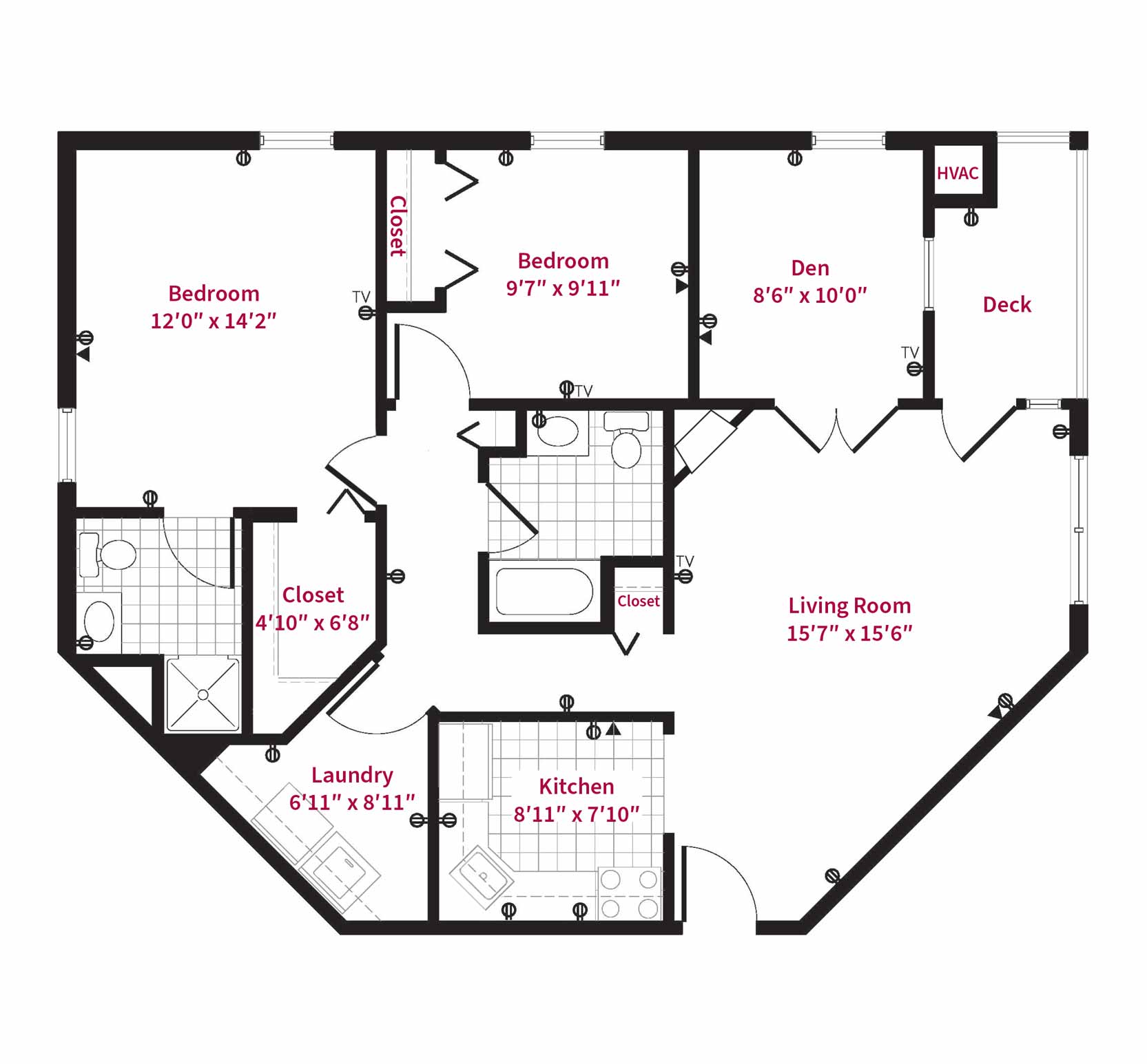 Independent Senior Living Apartments Floor Plans - Delphinium floor plan